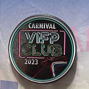 Carnival VIFP Club Pin for 2023 still sealed new with post card